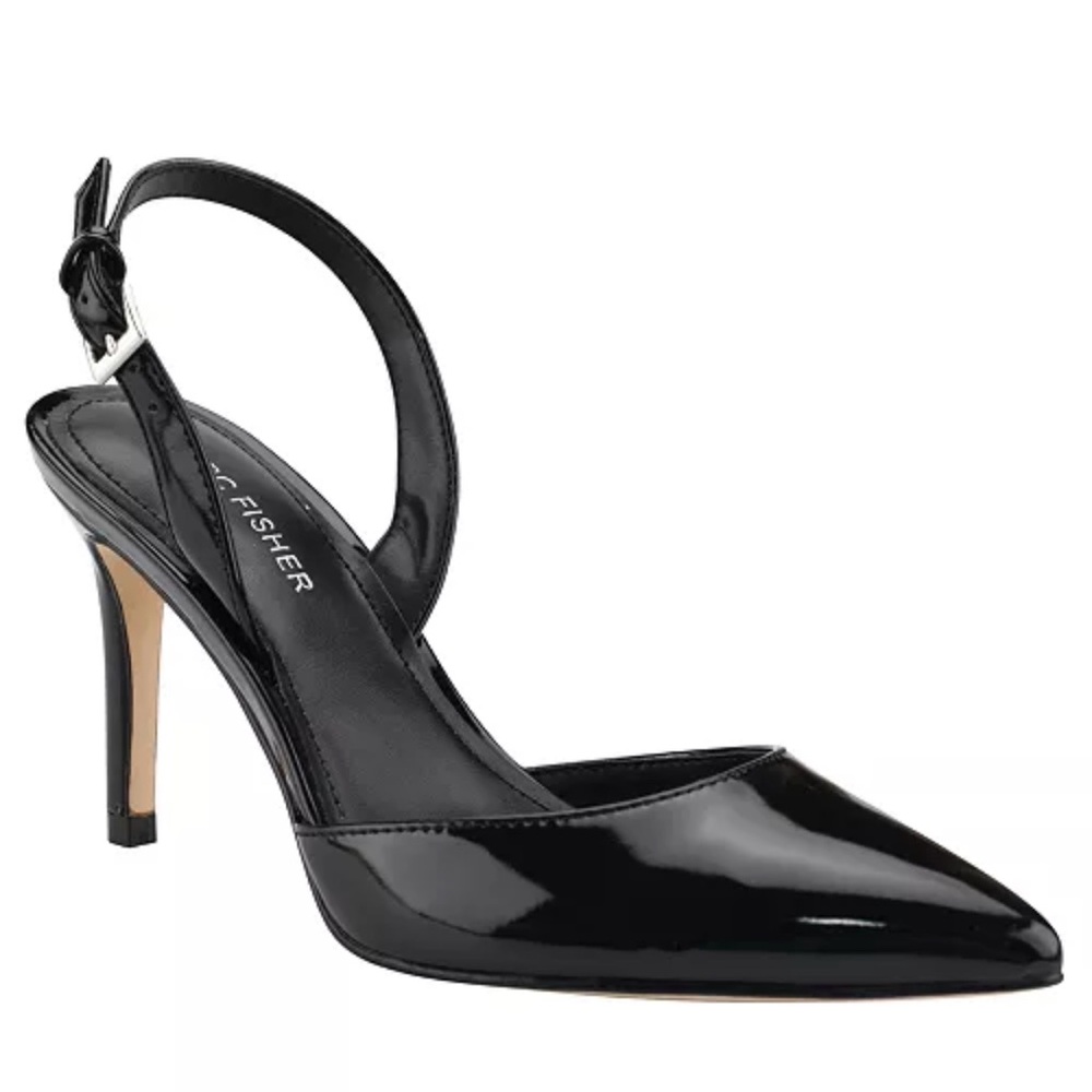 Marc Fisher Davon Elegant Black Slingback Heels‎ Sz 8.5